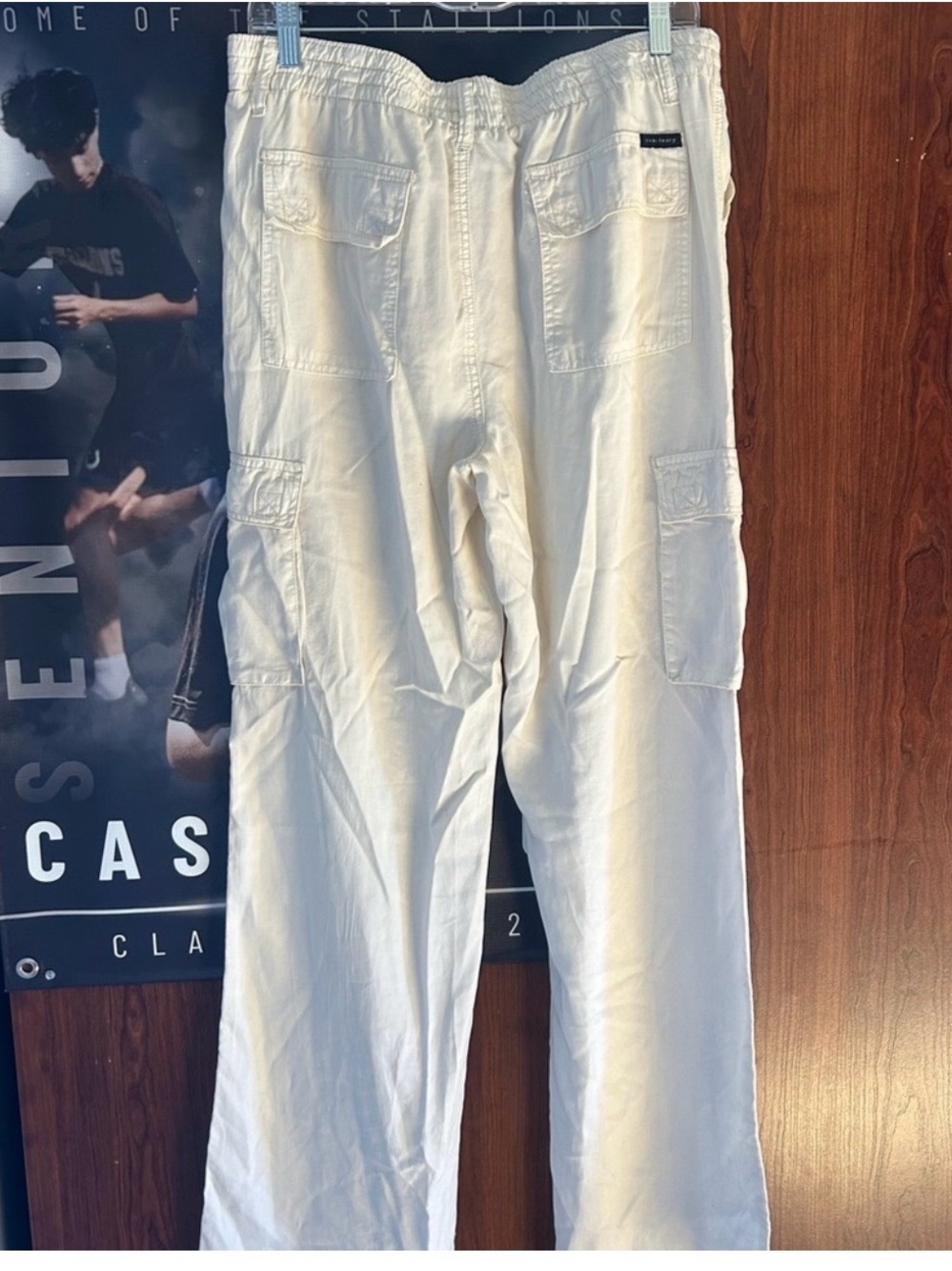 Women Cream Cargo Wide-Leg Pants - Picture 3 of 6